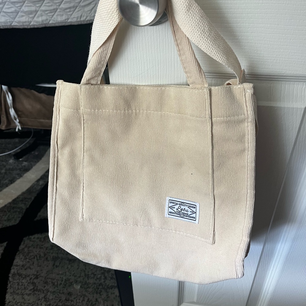 SHEIN Cream Canvas Tote Bag